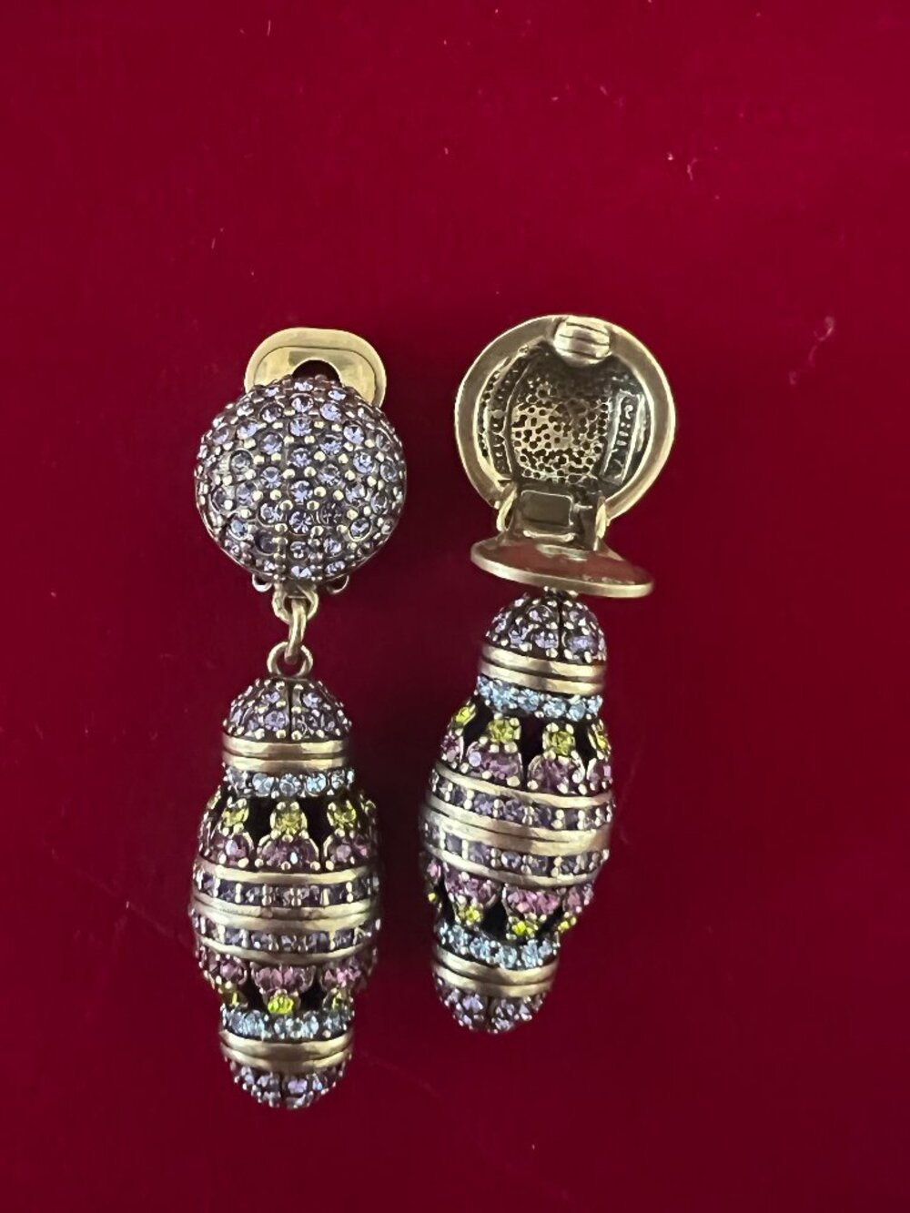 Heidi Daus VINTAGE "Barrel Drop" Clip-On Earrings